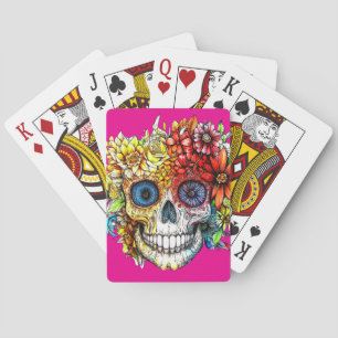 Baralho Dia dos Mortos da Catrina Calavera com Flores