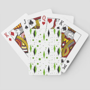 Baralho Diamantes Verdes e Starbursts Retro Tocando Cartõ