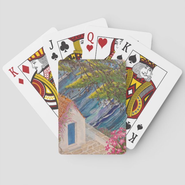 Baralho Dias feriados gregos azul e rosa (Verso)