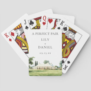 Baralho Dica de Aquarela Tipi Marquee Casamento Favor Par