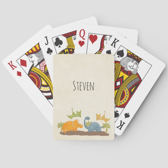 Baralho Dinossauros Cons Vida Selvagem Pré-Histórica (Verso)