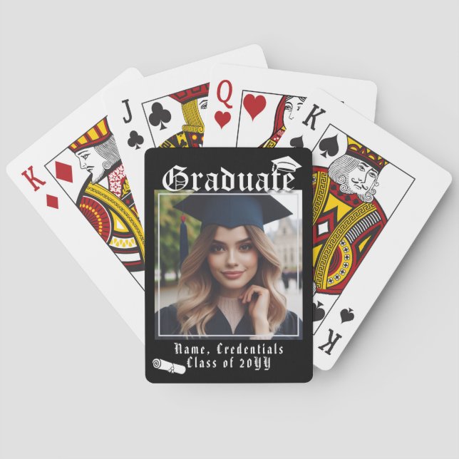 Baralho Diploma de Boné de formatura de Fotografia do Form (Verso)