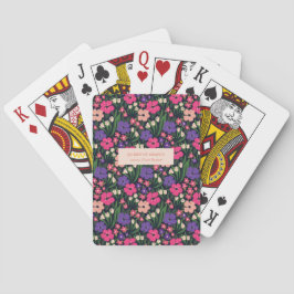 Baralho Ditsy Floral Custom Name Queen of Hearts