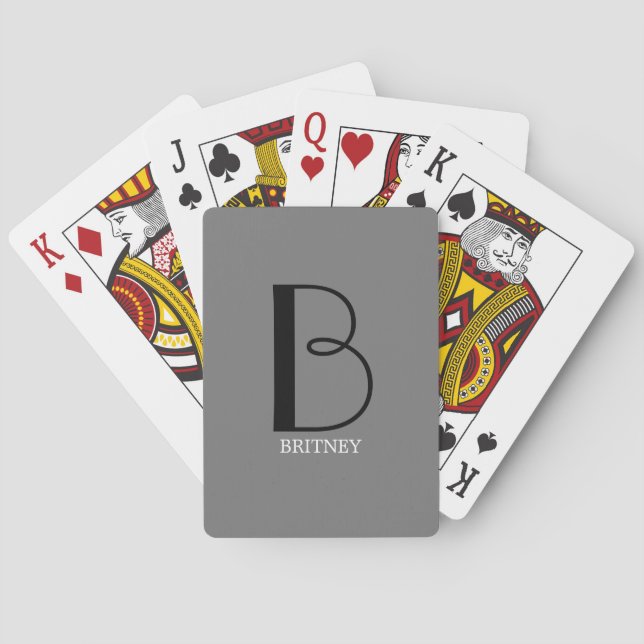 Baralho DIVIDIR Grande Monograma e Nome Texto Preto/Branco (Verso)