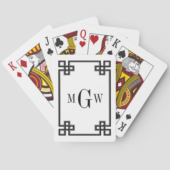 Baralho DIY Fundo Rico-chave grego preto 3I (Verso)