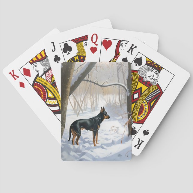 Baralho Doberman Pinscher Deixe Nevar Natal (Verso)