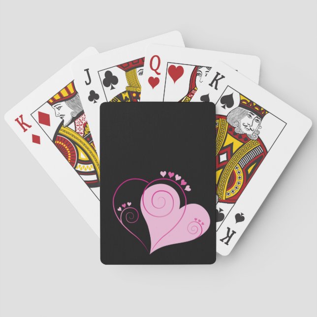 Baralho Doce Namorados Feliz Adorava Corações Suaves Rosa (Verso)