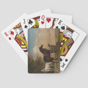 Baralho Dois Cavalos num Prado Perto de Porta (Paulus Pott