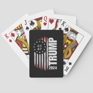 Baralho Donald Trump Eleição 2024 Voto 45 47 Bandeira Amer