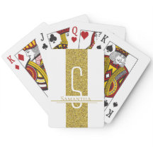 Dourada brilho do monograma branco