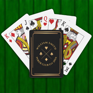 Baralho dourado do Poker Club de Nomes personalizado