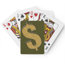 Dourado sinal de dólar incrustado