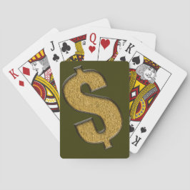 Baralho Dourado sinal de dólar incrustado