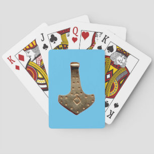 Baralho Dourado Thor Hammer Blue Poker jogando cartas