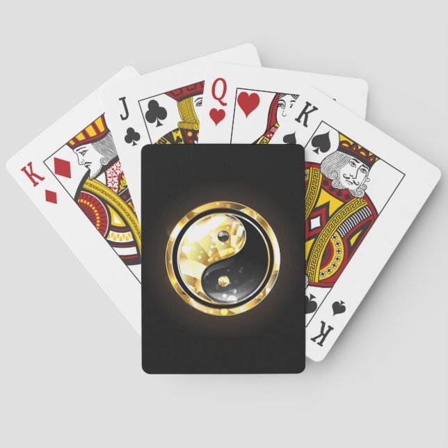 Baralho Dourado Yin Yang a preto (Verso)
