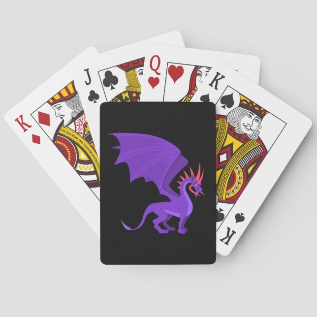 Baralho Dragão roxo desenho animado (Verso)
