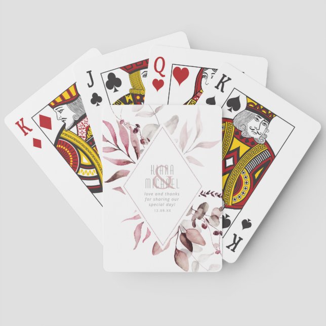 Baralho Dreamy Foliage Wedding Burgundy ID817 (Verso)