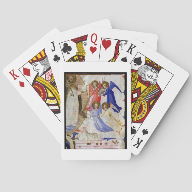 Baralho ds 558 f.67v Ruas Dominic com quatro anjos musicai (Verso)