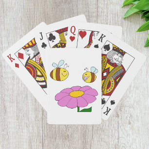 Baralho Duas Abelhas E Um Cartões De Jogar Flor
