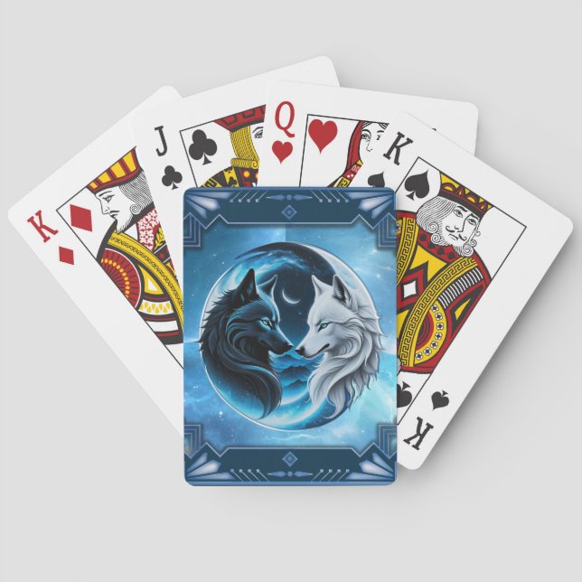 Baralho Duas cabeças majestosas de lobo (Verso)