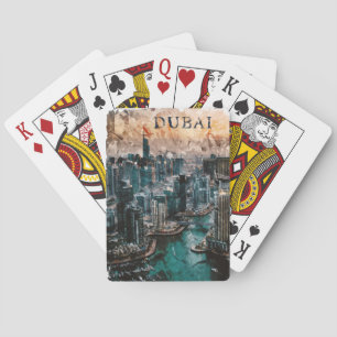 Baralho Dubai UAE Watercolor Skyline