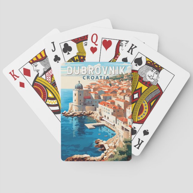Baralho Dubrovnik Croácia Viagem Art Vintage (Verso)