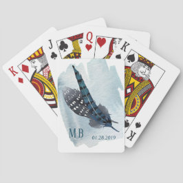 Baralho Dusty Blue Bohemian Feather Watercolor