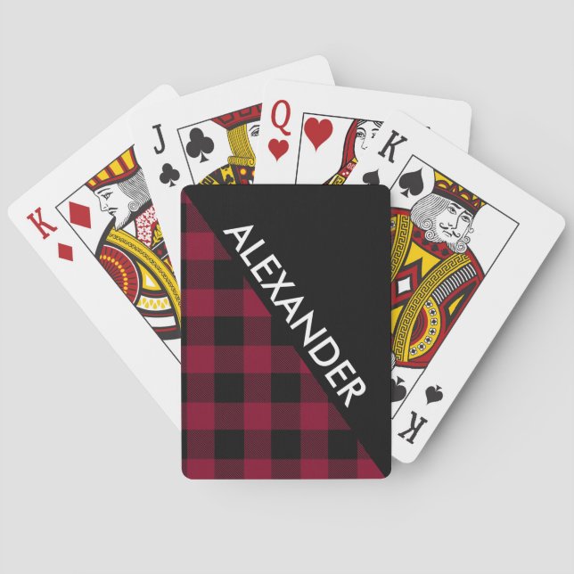 Baralho DYI BG Blk Buffalo Xadrez 2 Triângulos Diag Burgun (Verso)