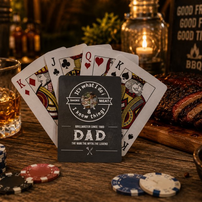 Baralho É O Que Eu Faço Eu Fumo Carne Foto Engraçada de Pa (bbq fun summer barbeque party grill grilling cooking fathers day funny smoker meat family
)