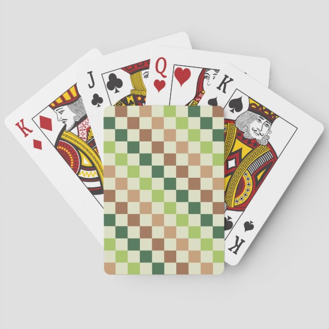 Baralho Earthy rainbow diagonal checkerboard pattern (Verso)