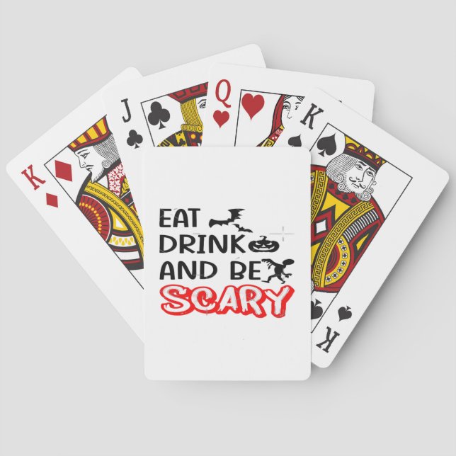 Baralho Eat Drink And Be Scary Design Retro Classic (Verso)