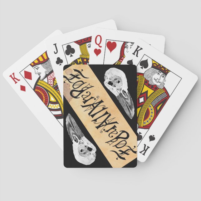 Baralho Edgar Allan Poe Ambigram Jogando Cartões (Verso)
