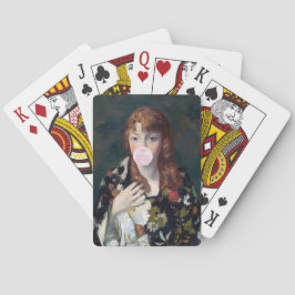 Baralho Edna soprando uma pastilha elástica rosa