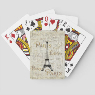 Baralho Eiffel Tower Paris França Vintage Postcard Design