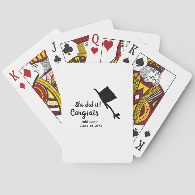 Baralho Ela fez isso, parabéns, graduação. (Verso)
