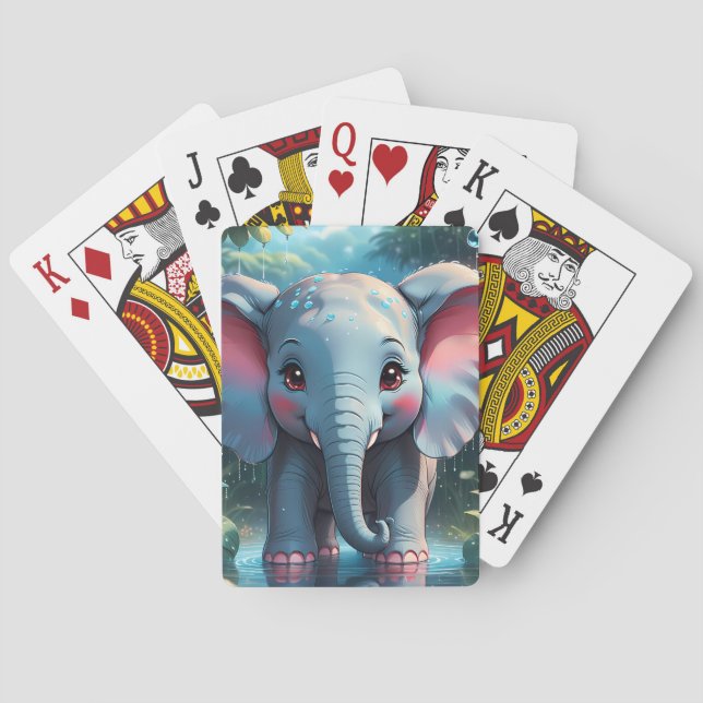 Baralho Elefante Bonito na Chuva (Verso)