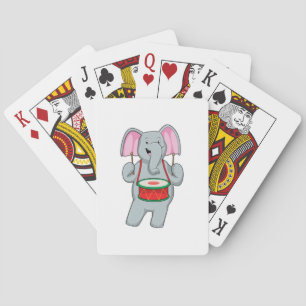 Baralho Elefante em Música com Tambor