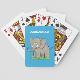 Baralho Elefante engraçado e bonito com desenho animado de