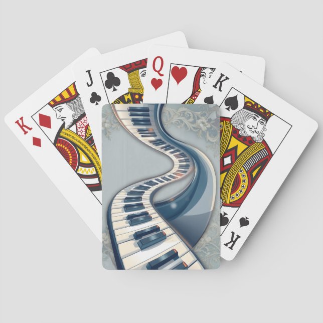 Baralho Elegance in piano keys and blossoms.  (Verso)