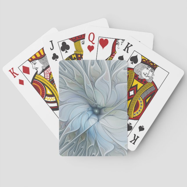 Baralho Elegant Beauty Modern Abstract Fractal Art Flower (Verso)