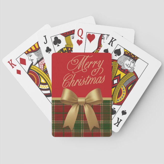 Baralho Elegant Christmas Plaid Playing Cards (Verso)