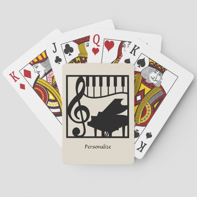 Baralho Elegant Music Piano Keyboard Clef Note Stylish (Verso)