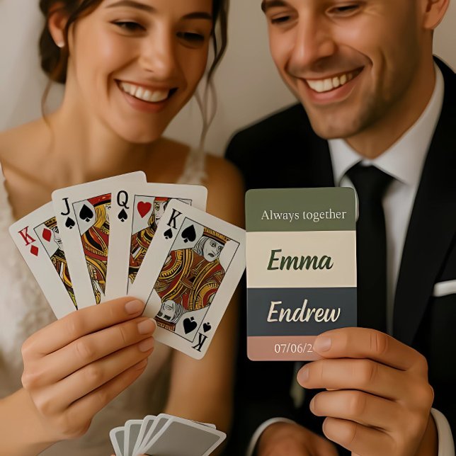 Baralho Elegant Neutral Color Wedding /Personalized Couple (Criador carregado)