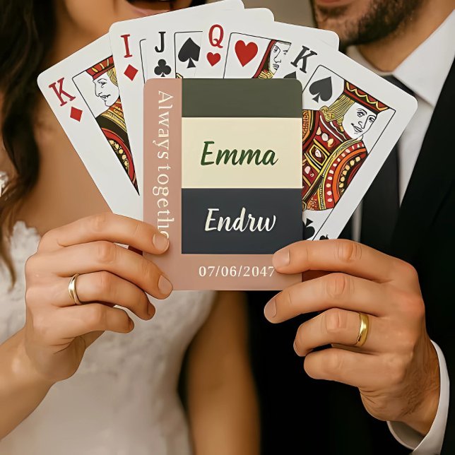 Baralho Elegant Neutral Color Wedding /Personalized Couple (Criador carregado)