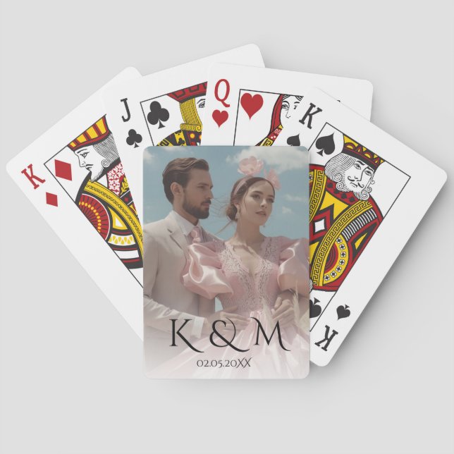 Baralho Elegant Pastel Vintage picture Wedding  (Verso)