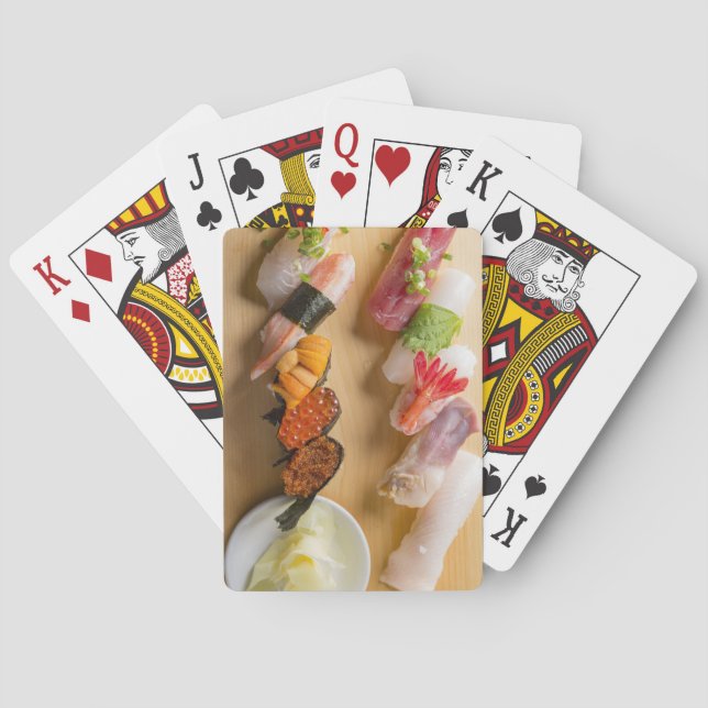 Baralho Elegant Sushi Assortment on Light Wood (Verso)