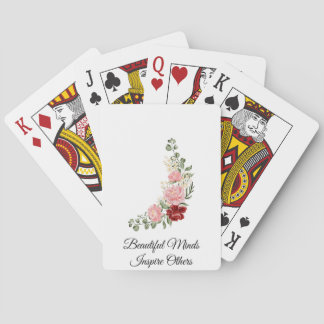 Baralho Elegante Buquê Floral com Citação Inspiradora