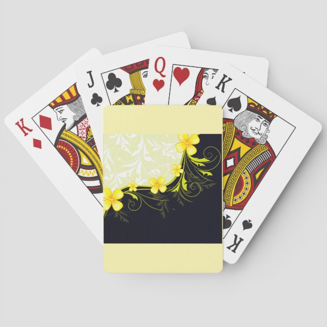 Baralho Elegante Floral Damasco Amarelo (Verso)