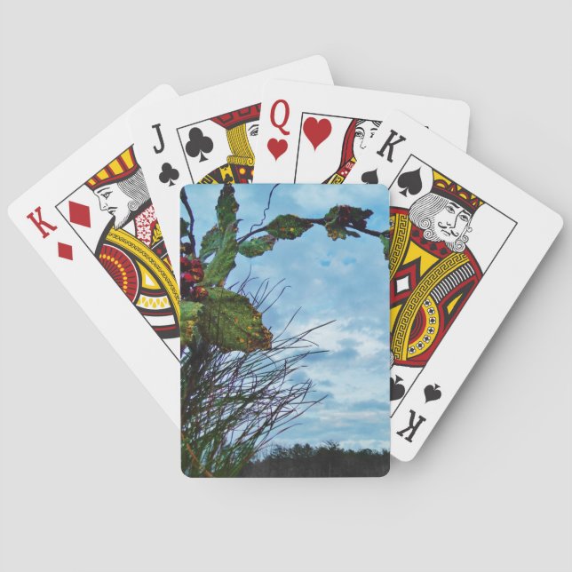 Baralho Elegante Holly Christmas, céu azul (Verso)