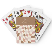 Elegante Monograma Personalizado Xadrez Neutro